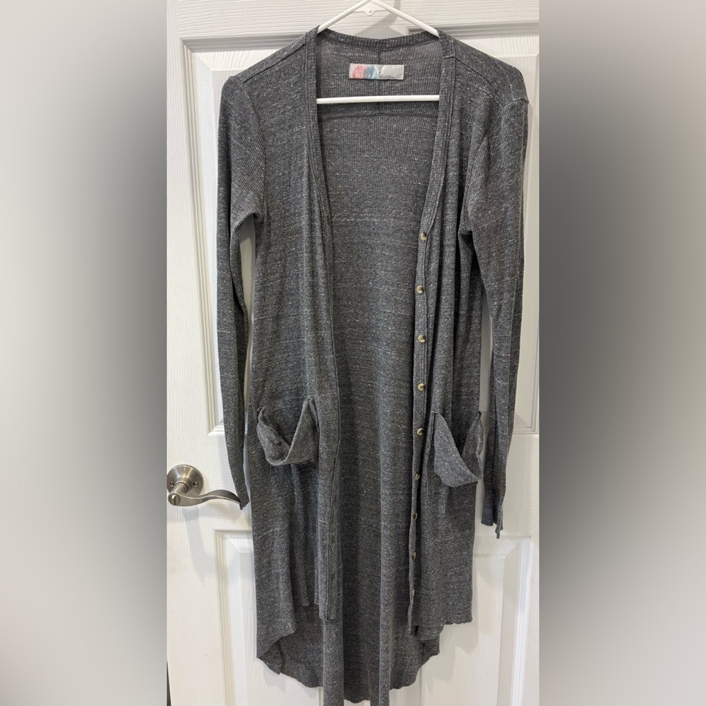 Free People Beach Gray Sweater‎ Cardigan - Picture 3 of 4